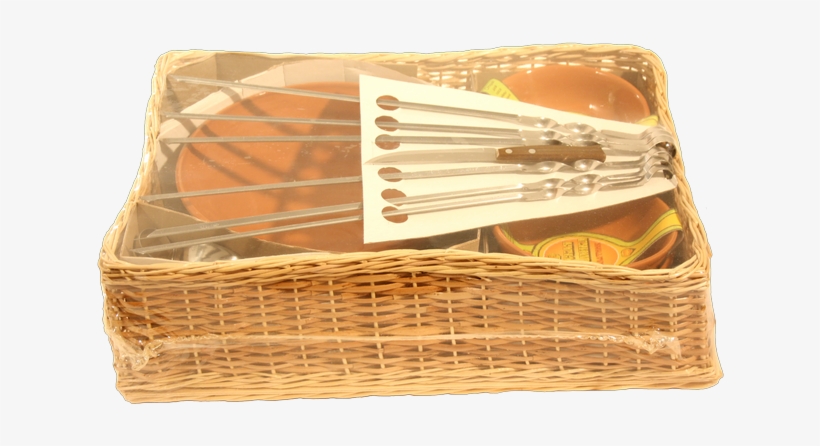 Bbq Grill Picnic Basket For 6 Persons - Wicker, transparent png #1049930