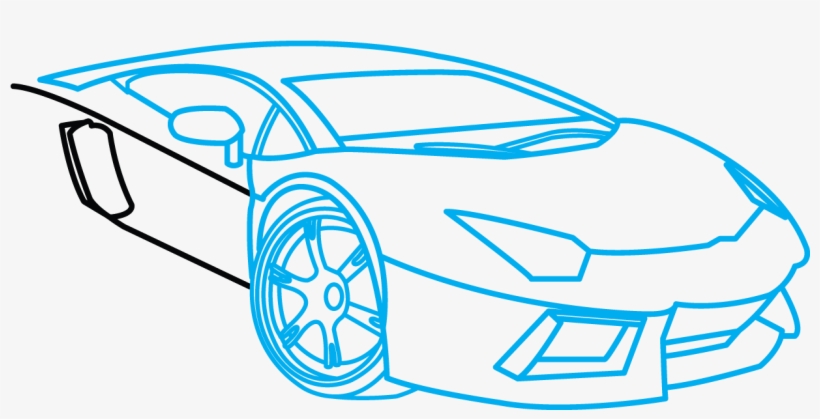 How To Draw Lamborghini Aventador, A Car, Easy Step - Lamborghini Dibujo, transparent png #1050596