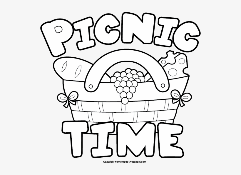 Clip Art Of Picnic Black And White, transparent png #1050887