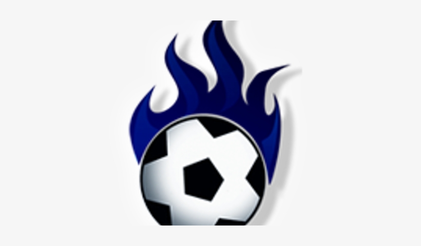 A Que Hora Juega - Balon De Futbol Con Fuego Azul Png, transparent png #1051026