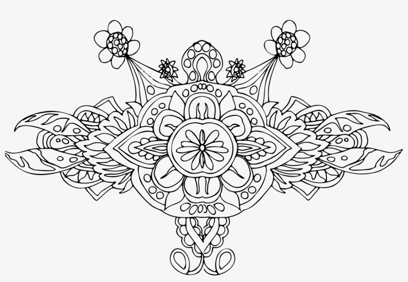 This Free Icons Png Design Of Floral Hand Drawn Line, transparent png #1051217