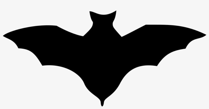 Clipart Bat Plain Black - Bat Silhouette, transparent png #1051472