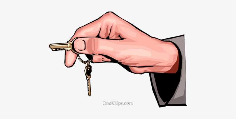 Hand Holding Keys Royalty Free Vector Clip Art Illustration - Holding Keys Clipart, transparent png #1051635