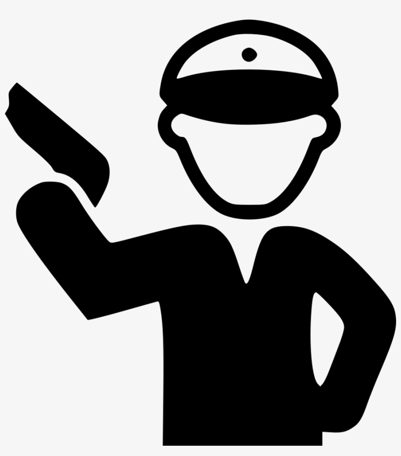 Policeman Holding Gun - Vector Graphics, transparent png #1051701