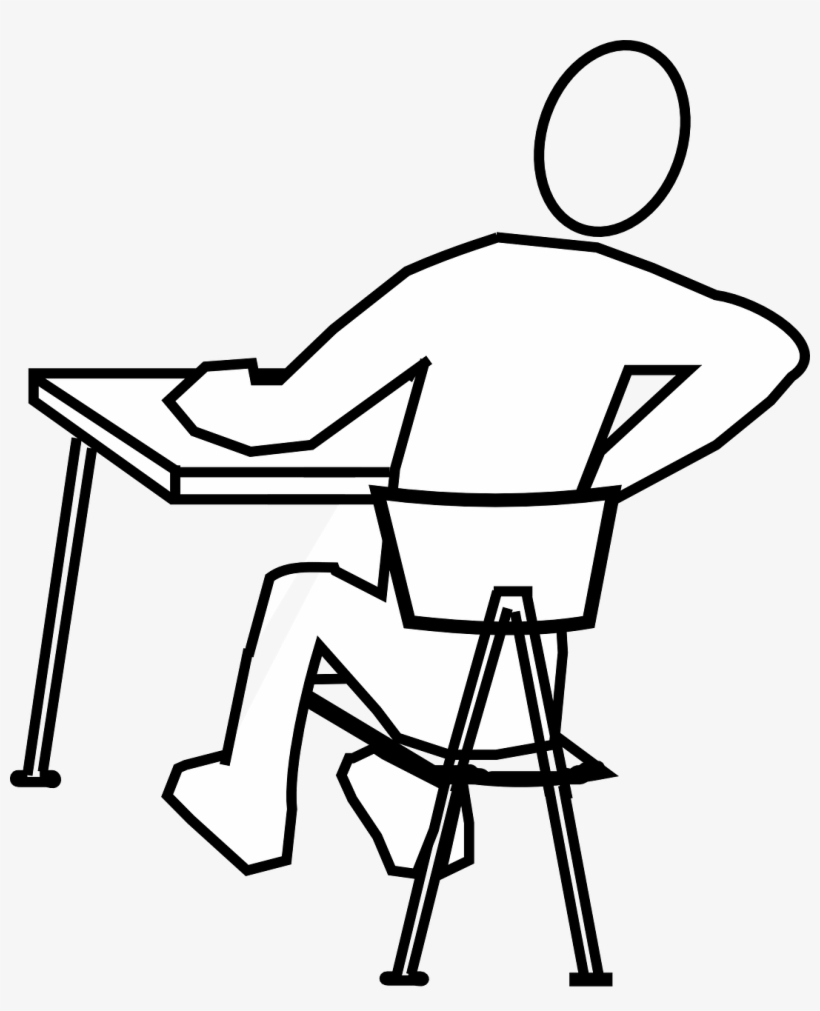 Avoid Back Pain At The Office - Draw A Person Sitting, transparent png #1051889
