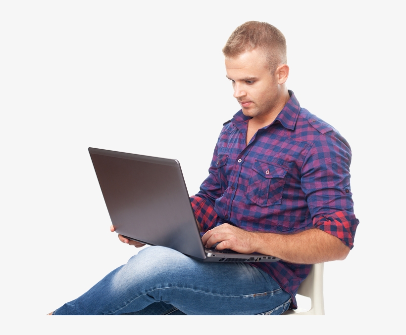 Sitting Man Png Laptop, transparent png #1052109