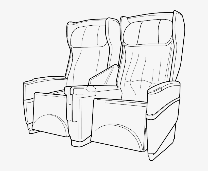 Chair, Cartoon, Airplane, Plane, Furniture, Aircraft - Airplane Seat Clip Art, transparent png #1052155