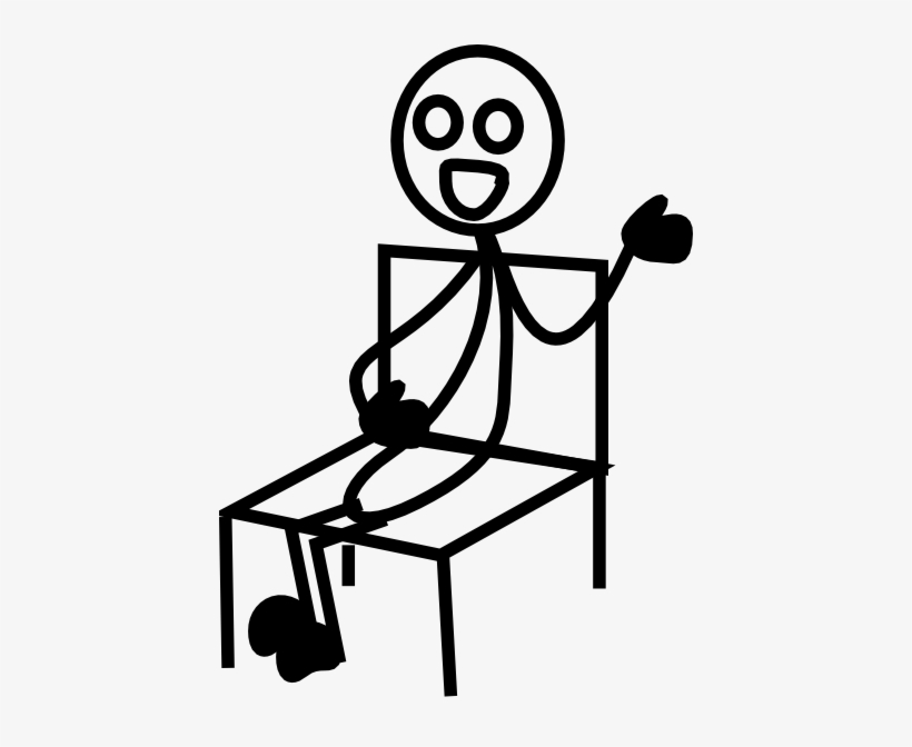 Person Sitting Down Clipart - Stick Man Sitting On Chair, transparent png #1052454