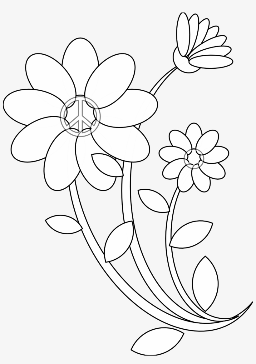 Embroidery Drawing Beginner Clip Art Transparent Stock - Line Drawing Flowers Pattern Png, transparent png #1052571