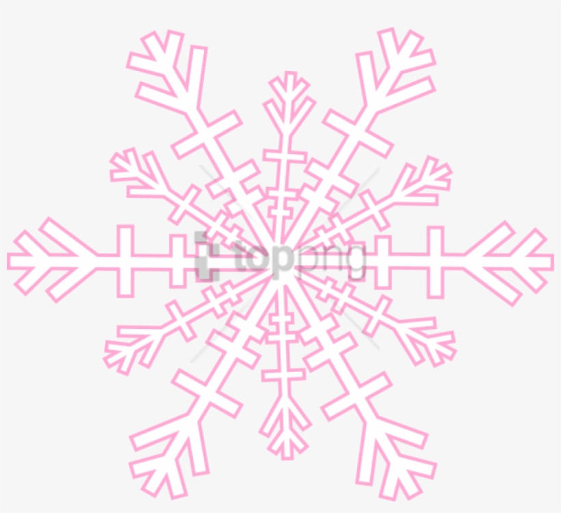 Snowflake Clipart Light Pink - Pink Snowflake Black Background, transparent png #1052659