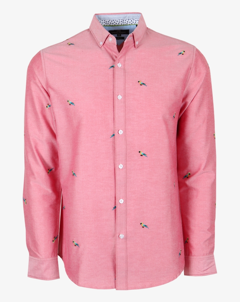 Embroidered Macaws Shirt - Shirt, transparent png #1052681