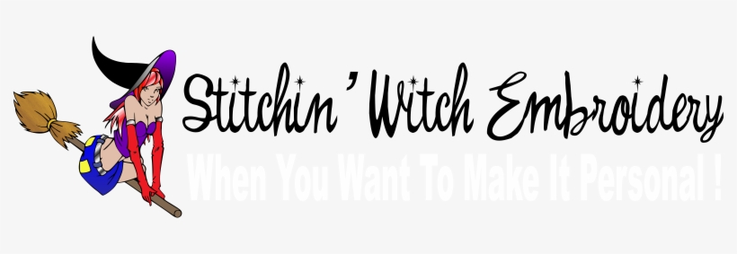 Stitchin' Witch Embroidery Llc - Witch Embroidering, transparent png #1052786