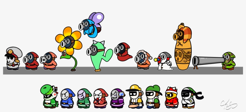 Some More Guys Who Qualify As Shy - Gunner Guy Mario, transparent png #1052805