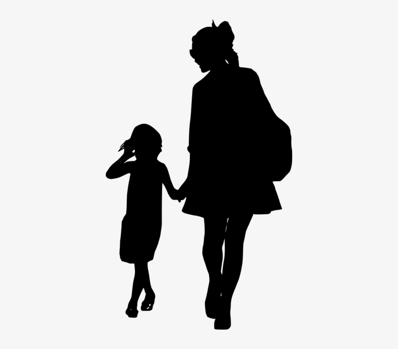 Free Photo Mother Walking Family Daughter Silhouette - Mom And Daughter Transparent, transparent png #1052832
