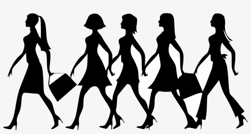 Women Walking Silhouette Handbags Shopping - Silhueta Mulher Com Bolsa, transparent png #1052859