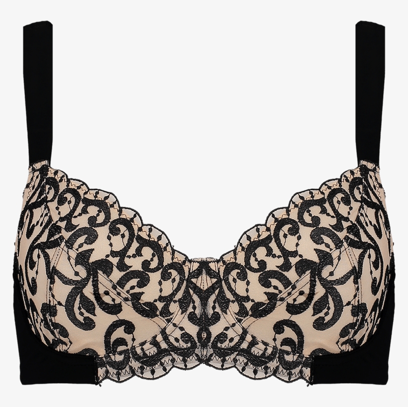 Enhanced Support Embroidery Bra Black Brar04 2090black - Bra, transparent png #1052952