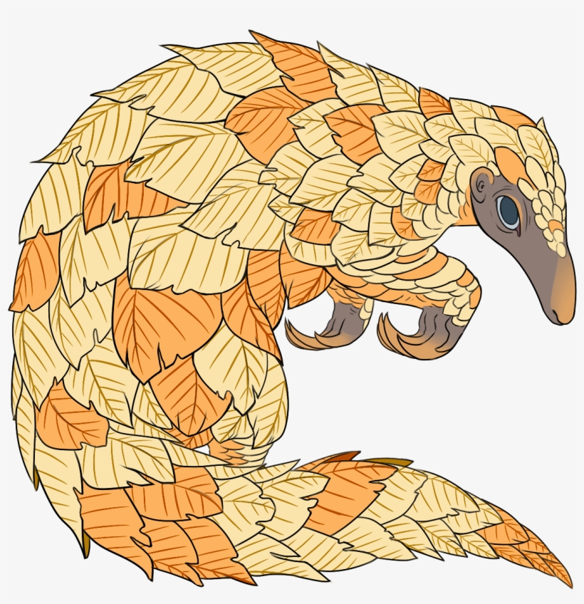 Autunm-leaf Pangolin Or Fall Pangolin, A Sneaky And - Illustration, transparent png #1053090