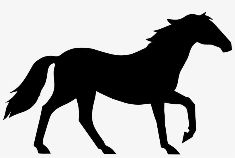 Horse Walking Elegant Black Side View Silhouette Comments - Black Horse Running Gif, transparent png #1053186