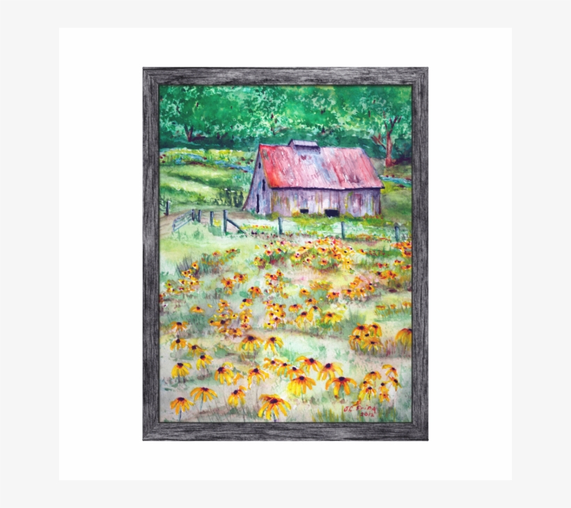 Black-eyed Susans Wildflower Barn Watercolor Gallery - Watercolor Painting, transparent png #1053233