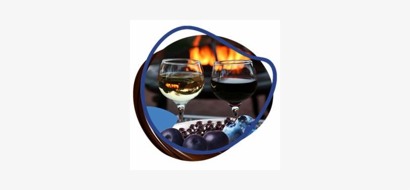 Blueberries Next To A Fireplace - Wine Glass, transparent png #1053801