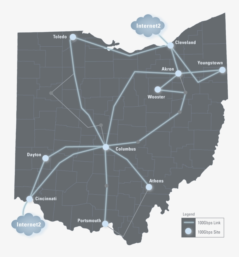 Oarnet Backbone Map - Oar Ohio State, transparent png #1053839