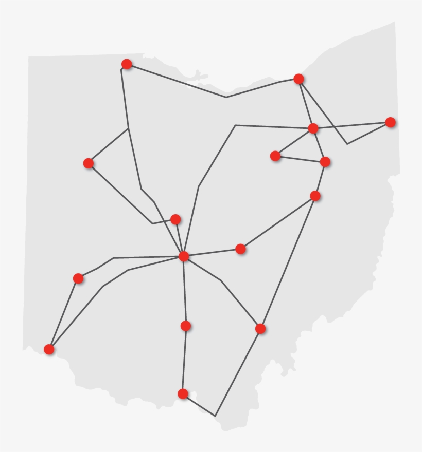Oarnet Backbone Map - Internet Backbone Ohio, transparent png #1054113