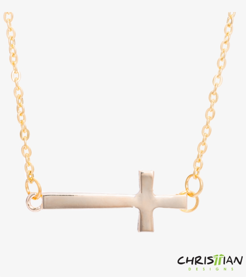Horizontal Cross Necklace - Necklace, transparent png #1054441