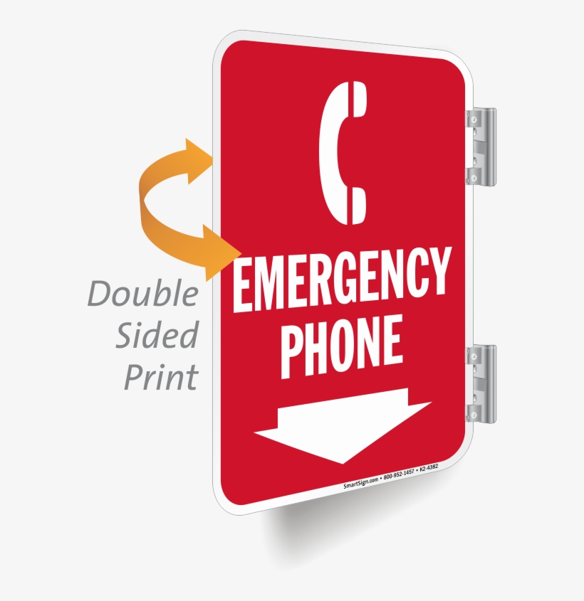 Emergency Phone Double Sided Metal Sign - Myparkingsign Caution Watch For Vehicles Exiting Garage, transparent png #1055342