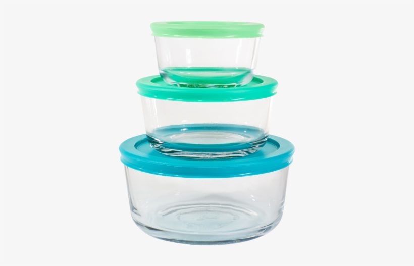 Small Round Glass Food Container Set - Plastic Food Containers Png, transparent png #1055415