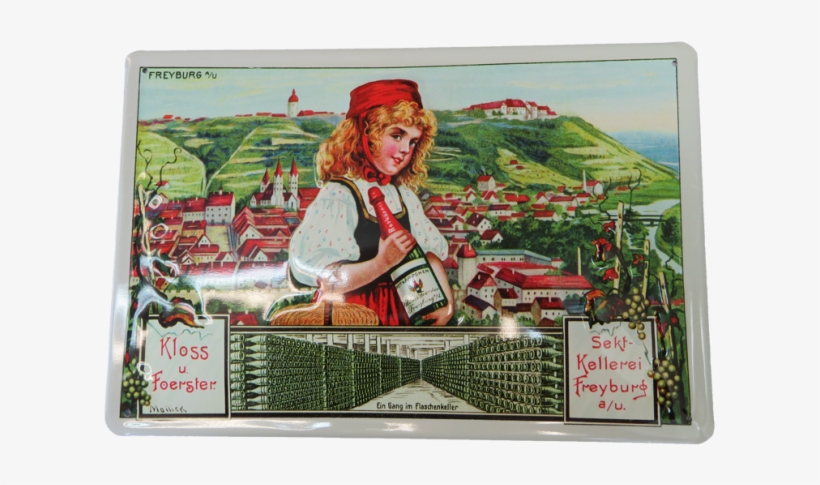 Freiburg Winery - Vintage Style Metal Advertising Sign, transparent png #1055591