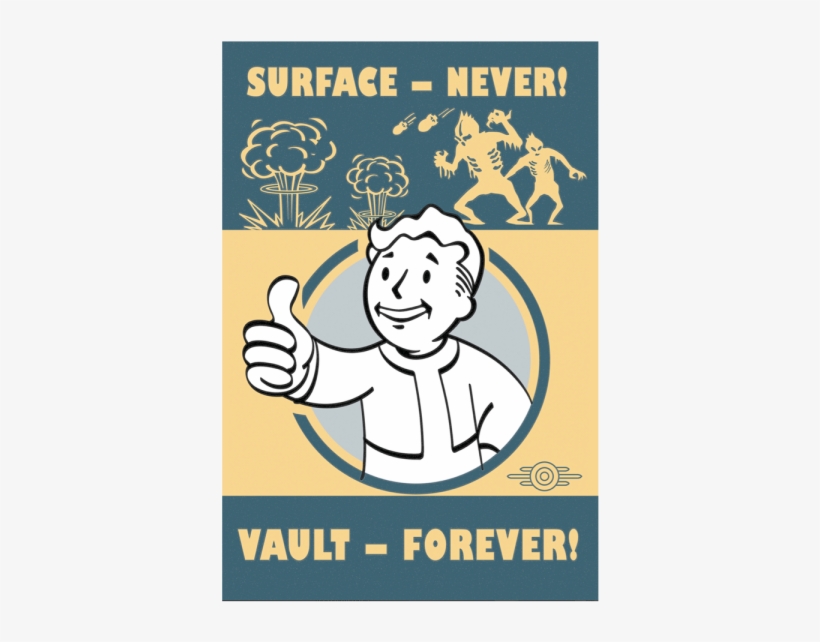 Fallout 4 Metal Sign Vault Forever - Surface Never Vault Forever, transparent png #1055638