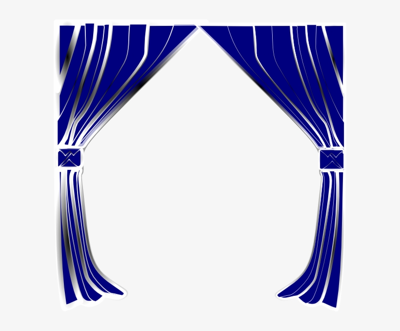 Curtains Clip Art At Clker - Blue Stage Curtains Clipart, transparent png #1055692