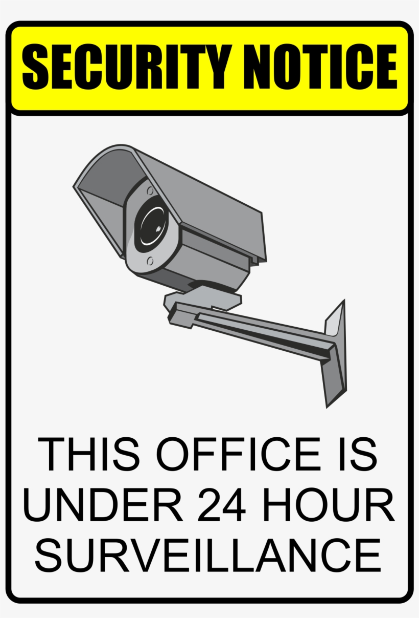 Camera Clip Art Security Notice Clip Art - 24 Hour Surveillance Area, transparent png #1055776