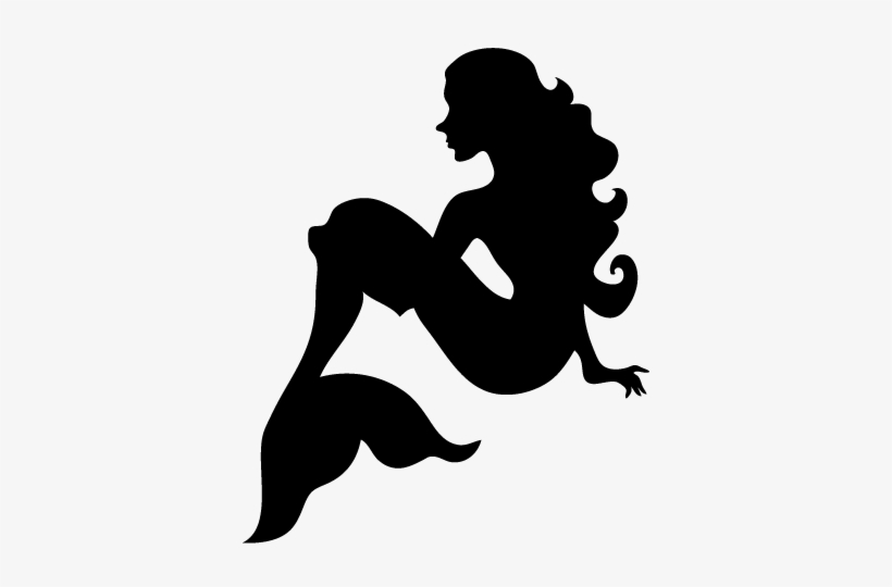 Wall Decal Pixels Silhouettes - Mermaid Silhouette Png, transparent png #1055965