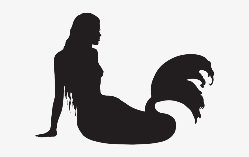 Sitting Mermaid Silhouette Png Clip Art - Mermaid Silhouette Png, transparent png #1055992