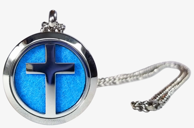 Stainless Steel Cross Essential Oil Necklace - Stainless Steel Cross, transparent png #1056620