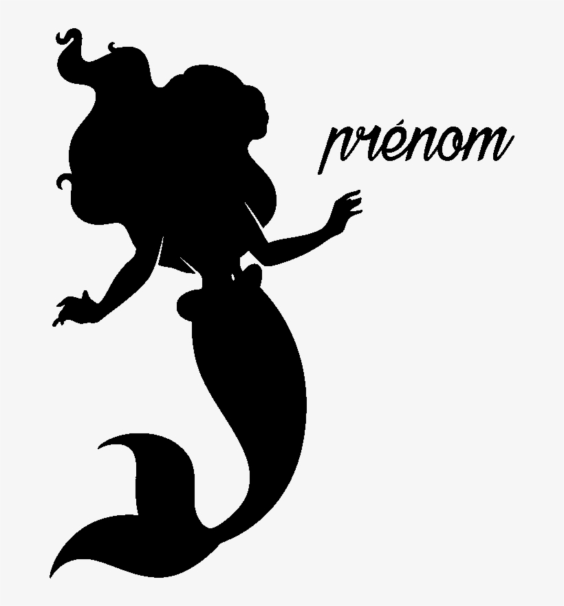 Sticker Prenom Personnalisable La Jolie Sirene Ambiance - Silueta De Sirena, transparent png #1056703