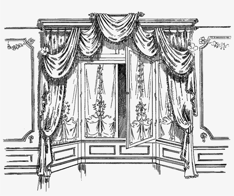 Drawing Monochrome /m/02csf Sketch - Drawing Curtain, transparent png #1056901