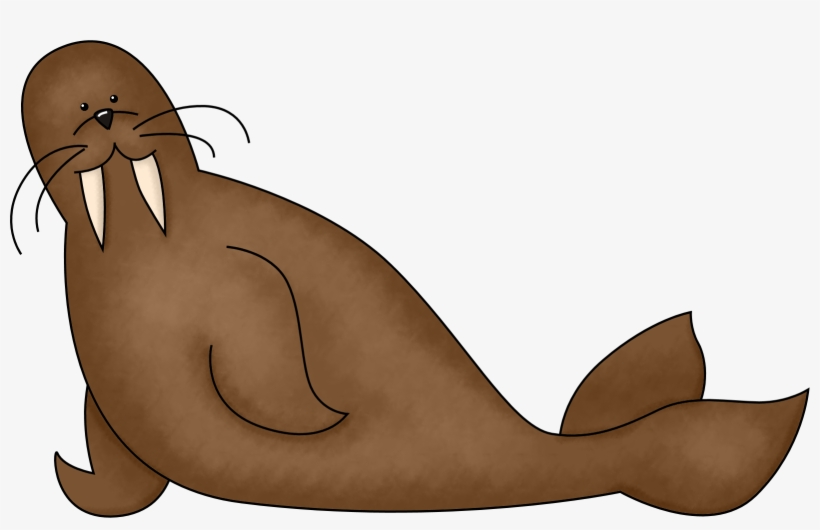 Sea Lion Clipart Arctic Seal - Cartoon Walrus Png, transparent png #1057247