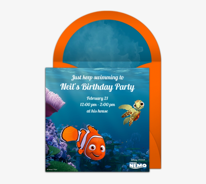 Customizable, Free Finding Nemo Online Invitations - Finding Nemo, transparent png #1057249