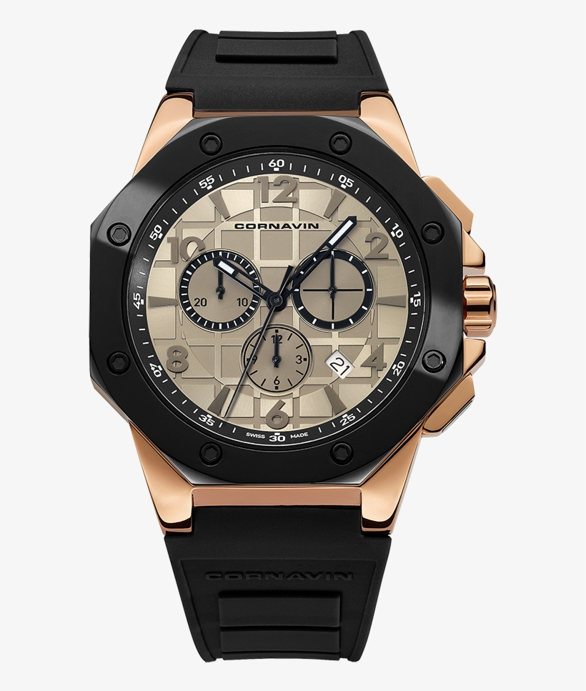 Octagonal Stainless Steel Case With 5n Rose Gold Plating - Cornavin Watches, transparent png #1057572