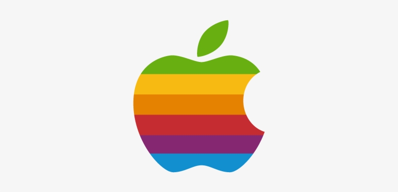 Vector Logo Apple Classic Rainbow - Apple Old Logo Vector, transparent png #1058733