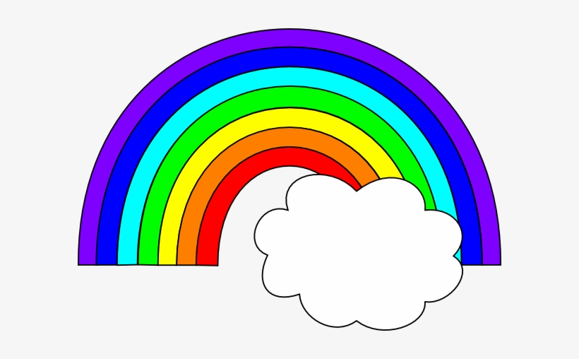 Rainbow With One Cloud Clip Art At Clker Com Vector - Free Clip Art Rainbow, transparent png #1058833