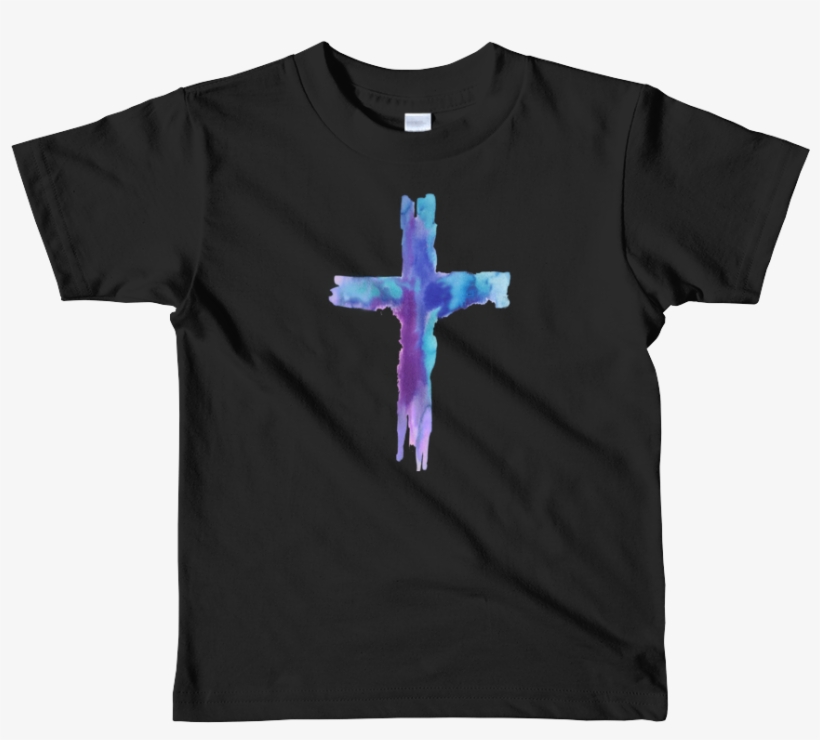Watercolor Cross Short Sleeve Kids T-shirt - Silhouette Shark, transparent png #1058934