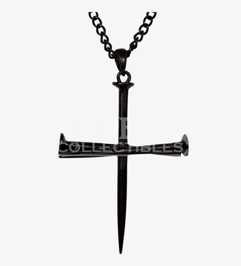 Black Cross Of Nails Pendant - Necklace, transparent png #1059116
