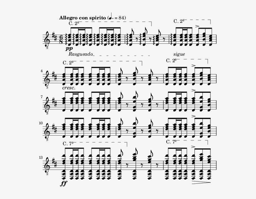 2" \header { Tagline = "" } Foo - Miles Davis Concierto De Aranjuez Sheet Music, transparent png #1060276