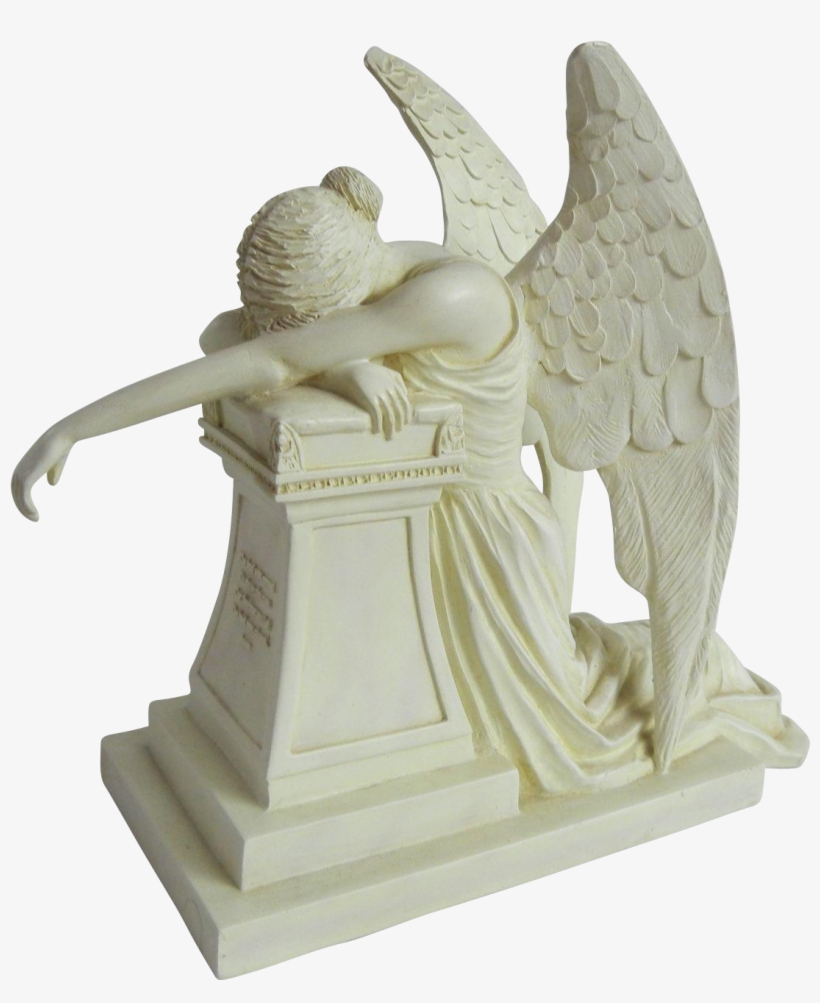 Beautiful Sculpture Leaning On - Angel Statue Leaning Over, transparent png #1060716