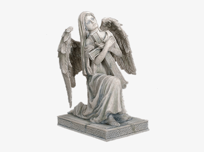 Lofiel Angel Statue Sc - Kneeling Angel Cross Statue, transparent png #1061020