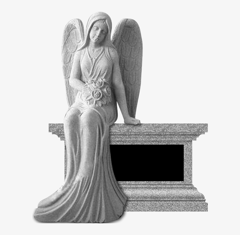 Angel Sitting With Flowers - Monument, transparent png #1061373