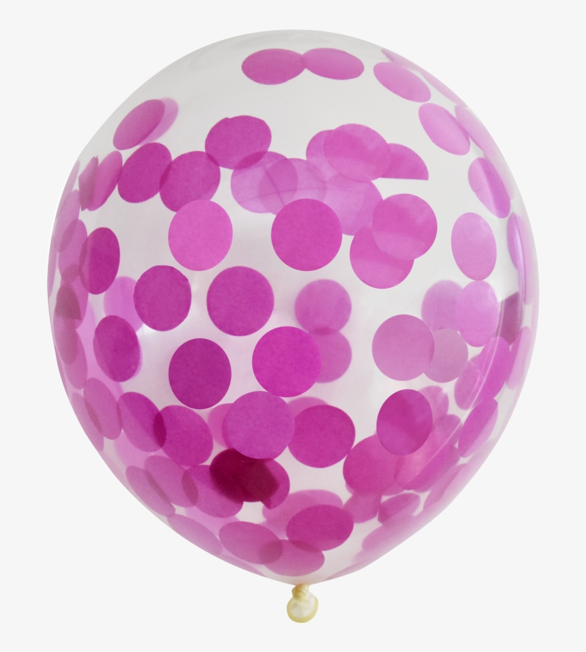Clear Balloons With Pink Confetti - Balloon, transparent png #1061645